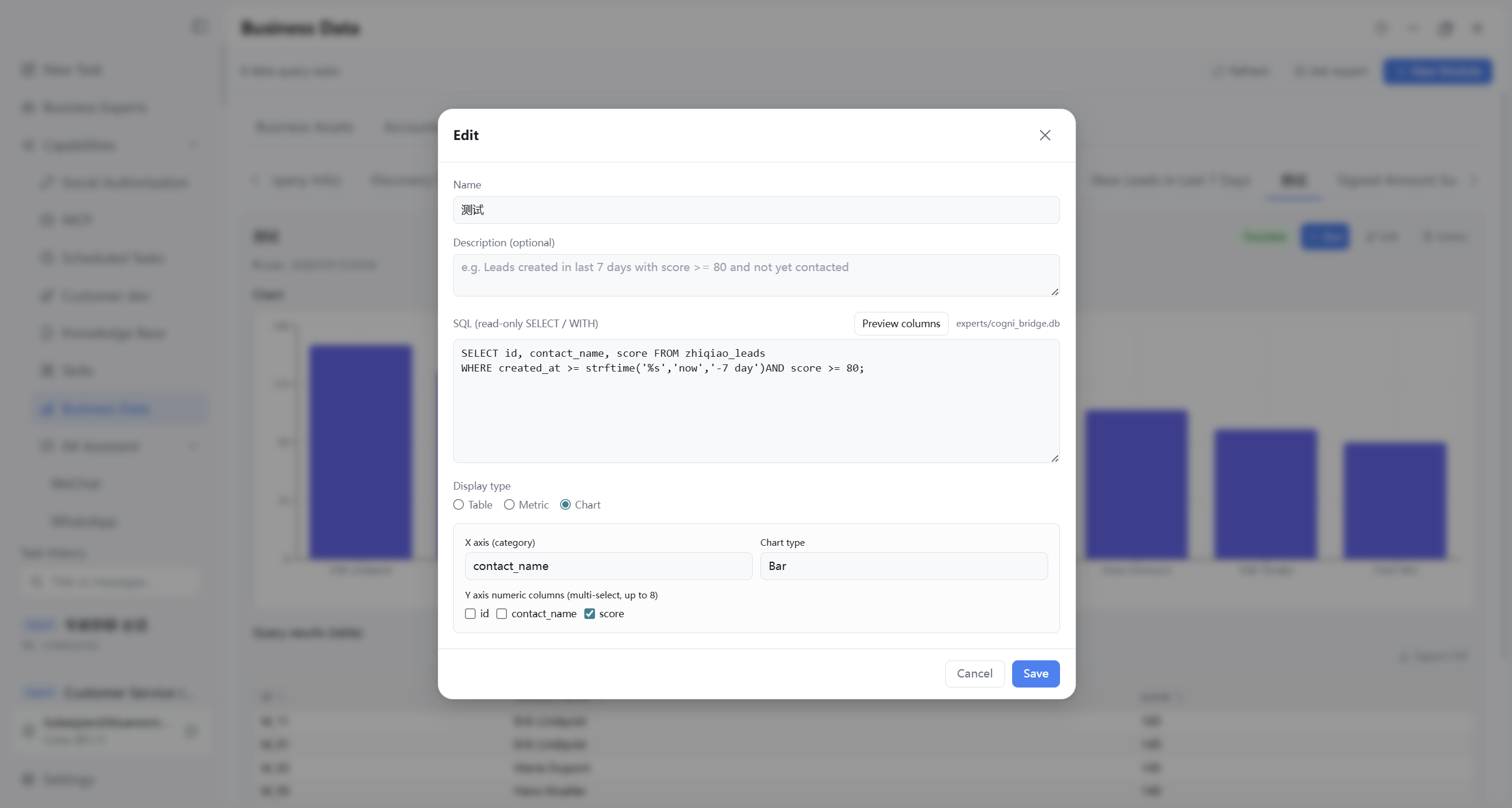 Edit custom module SQL and display