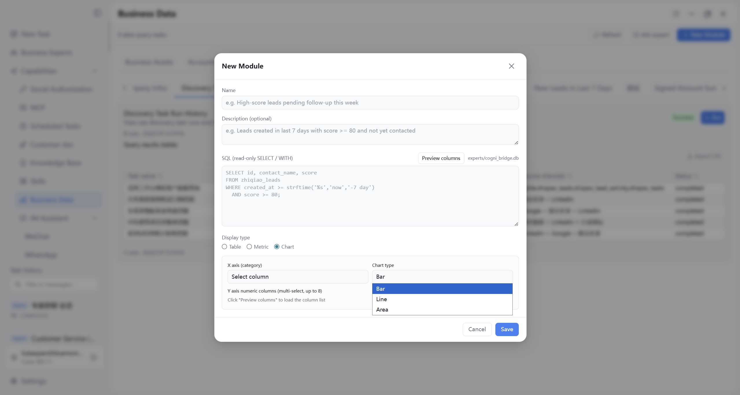 Add chart module