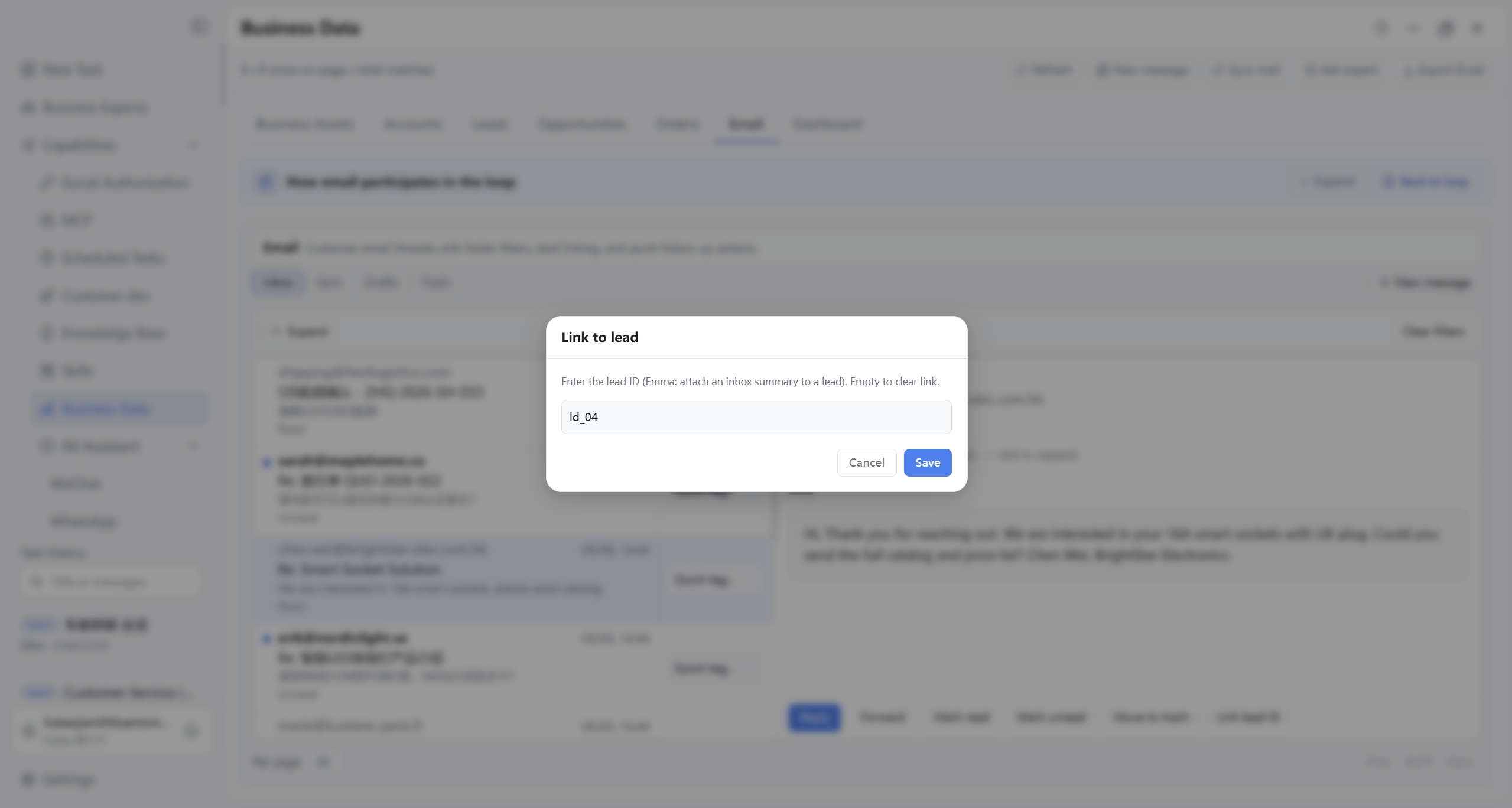Inbox link lead